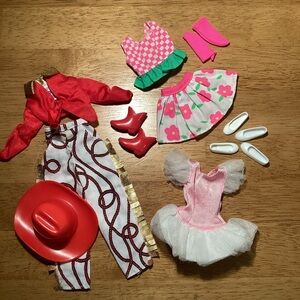 Three Vintage Skipper Outfits - Cowgirl, Fancy Dress, Casual Skirt